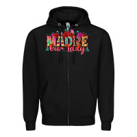 Black madre our lady Zipper Hoodie - texasbilliewilder