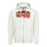 Oatmeal Heather madre our lady Zipper Hoodie - texasbilliewilder