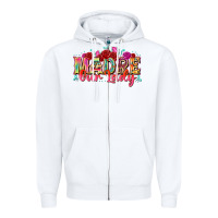 White madre our lady Zipper Hoodie - texasbilliewilder