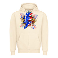 Sandshell American lightning bolt Zipper Hoodie - Zillion Design Studio