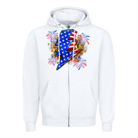 White American lightning bolt Zipper Hoodie - Zillion Design Studio