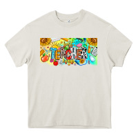 Cream Best Teacher Ever Heavy Core Tee - CowhideDigitalArt
