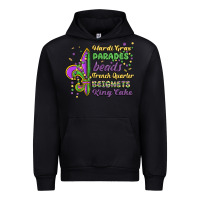 Black mardi gras parades beads french quarter beignets k Urban Hoodie - MaliasSmallBusiness