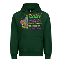 Forest Green mardi gras parades beads french quarter beignets k Urban Hoodie - MaliasSmallBusiness
