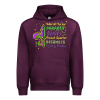 Mauve Wine mardi gras parades beads french quarter beignets k Urban Hoodie - MaliasSmallBusiness