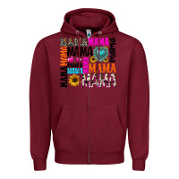 Burgundy mama gemstone sunflower Zipper Hoodie - texasbilliewilder
