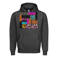 Charcoal Heather mama gemstone sunflower Zipper Hoodie - texasbilliewilder