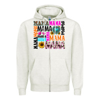 Oatmeal Heather mama gemstone sunflower Zipper Hoodie - texasbilliewilder