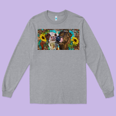 Long Sleeve Tee Heifers With Sunflowers And Leopard