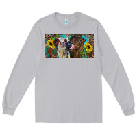 Moon Dust Heifers With Sunflowers And Leopard Long Sleeve Tee - RanaPortraitStore