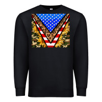 Black american sunflower and camouflage Premium Sweatshirt - AdoDesignShop