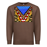 Chestnut american sunflower and camouflage Premium Sweatshirt - AdoDesignShop