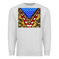 Dove Grey american sunflower and camouflage Premium Sweatshirt - AdoDesignShop