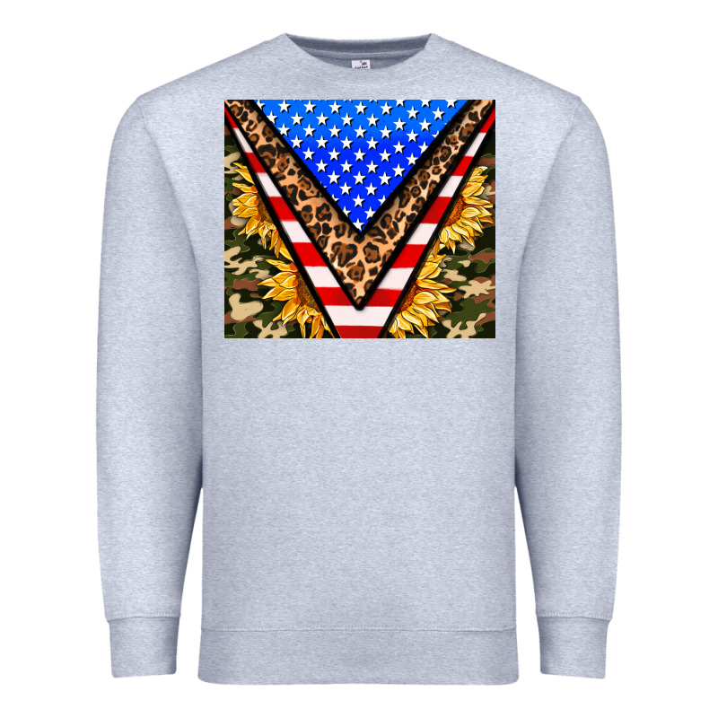 American Sunflower And Camouflage Premium Sweatshirt by AdoDesignShop | Teevron