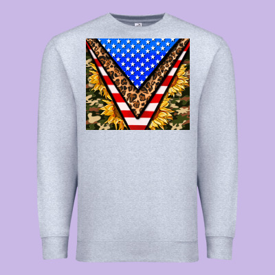 American Sunflower And Camouflage Premium Sweatshirt Designed By Adodesignshop