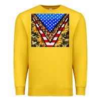 Lemon american sunflower and camouflage Premium Sweatshirt - AdoDesignShop