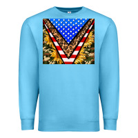 Ocean Blue american sunflower and camouflage Premium Sweatshirt - AdoDesignShop