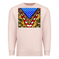 Pale Pink american sunflower and camouflage Premium Sweatshirt - AdoDesignShop