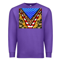 Purple american sunflower and camouflage Premium Sweatshirt - AdoDesignShop