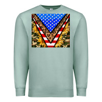Seafoam american sunflower and camouflage Premium Sweatshirt - AdoDesignShop