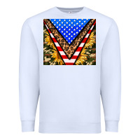 White american sunflower and camouflage Premium Sweatshirt - AdoDesignShop