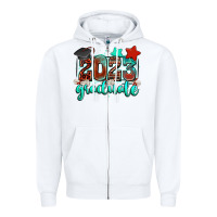 White 2023 graduate Zipper Hoodie - Zillion Design Studio