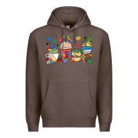 Coffee autism awareness day coffee cups Premium Hoodie - MaliasSmallBusiness