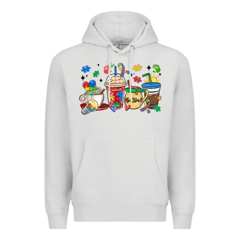 Autism Awareness Day Coffee Cups Premium Hoodie by MaliasSmallBusiness | Teevron
