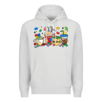 Dove Grey autism awareness day coffee cups Premium Hoodie - MaliasSmallBusiness