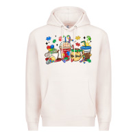 Pale Pink autism awareness day coffee cups Premium Hoodie - MaliasSmallBusiness