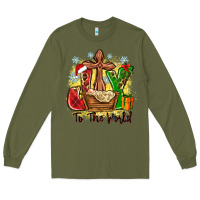 Army Green joy to the world Long Sleeve Tee - Zillion Design Studio
