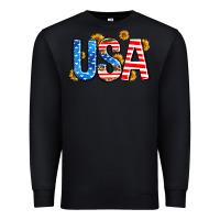 Black usa sunflower Premium Sweatshirt - AdoDesignShop