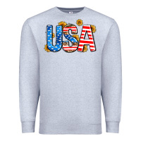 Heather Grey usa sunflower Premium Sweatshirt - AdoDesignShop