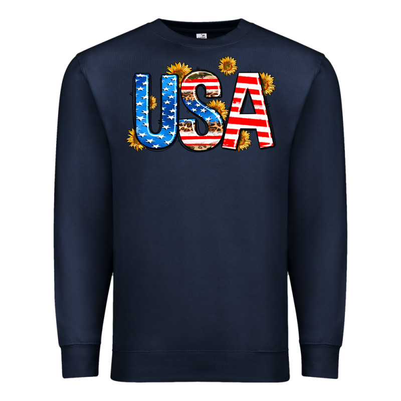 Usa Sunflower Premium Sweatshirt by AdoDesignShop | Teevron
