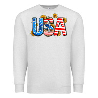 Oatmeal Heather usa sunflower Premium Sweatshirt - AdoDesignShop