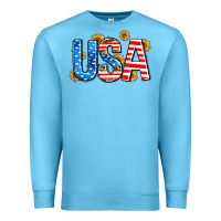 Ocean Blue usa sunflower Premium Sweatshirt - AdoDesignShop