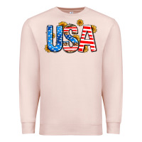 Pale Pink usa sunflower Premium Sweatshirt - AdoDesignShop