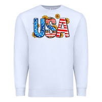 White usa sunflower Premium Sweatshirt - AdoDesignShop