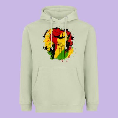 Juneteenth Fist Heavyweight Hoodie Designed By Hra Design Shop