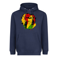 Navy juneteenth fist Heavyweight Hoodie - HRA Design Shop