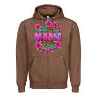 Chestnut mama leopard background Zipper Hoodie - texasbilliewilder