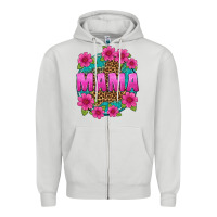 Dove Grey mama leopard background Zipper Hoodie - texasbilliewilder