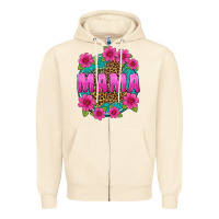 Sandshell mama leopard background Zipper Hoodie - texasbilliewilder