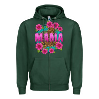 Sports Green mama leopard background Zipper Hoodie - texasbilliewilder