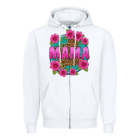 White mama leopard background Zipper Hoodie - texasbilliewilder