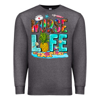 Charcoal Heather nurse life summer Premium Sweatshirt - AdoDesignShop