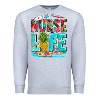 Heather Grey nurse life summer Premium Sweatshirt - AdoDesignShop