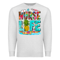 Oatmeal Heather nurse life summer Premium Sweatshirt - AdoDesignShop