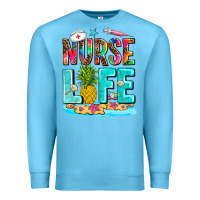 Ocean Blue nurse life summer Premium Sweatshirt - AdoDesignShop