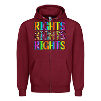 Burgundy rights rights rights (pride) Zipper Hoodie - Zillion Design Studio
